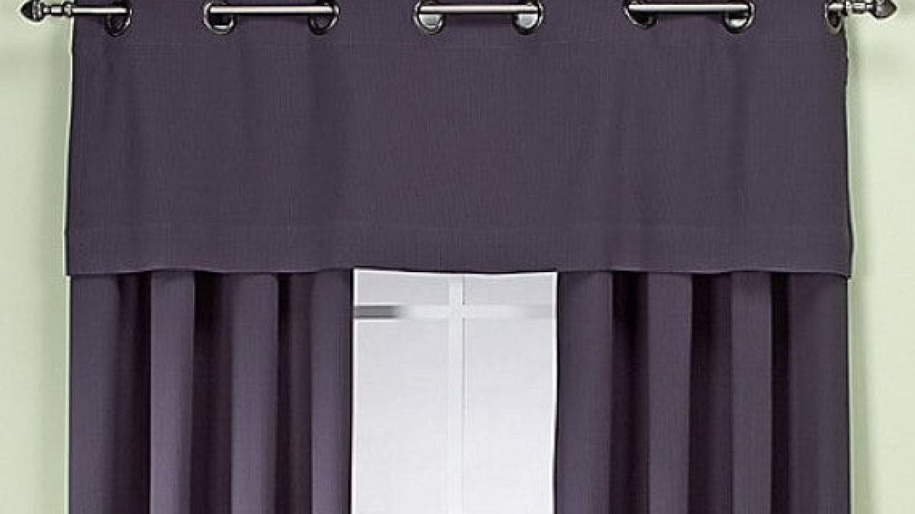 Stylish grey curtains with valance - Paul James Blinds