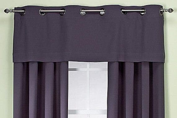 Stylish grey curtains with valance - Paul James Blinds