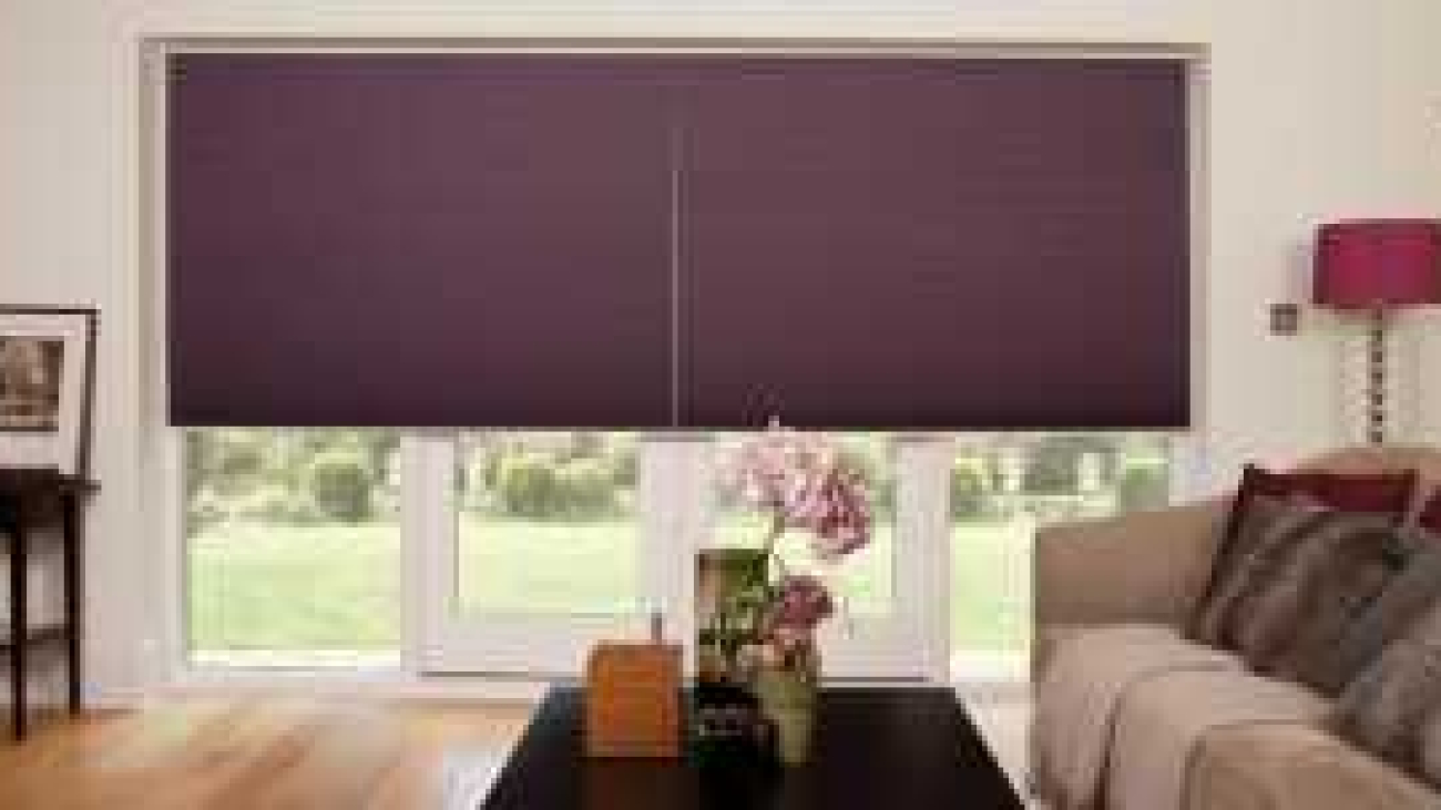 Large Louvolite blinds in living room - Paul James Blinds