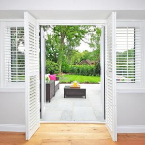 White Blinds on White Door